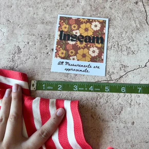 J. Crew Womens Orange White Striped Retro Shorts 00 27 Coastal Vacation Pin Up - Picture 8 of 11